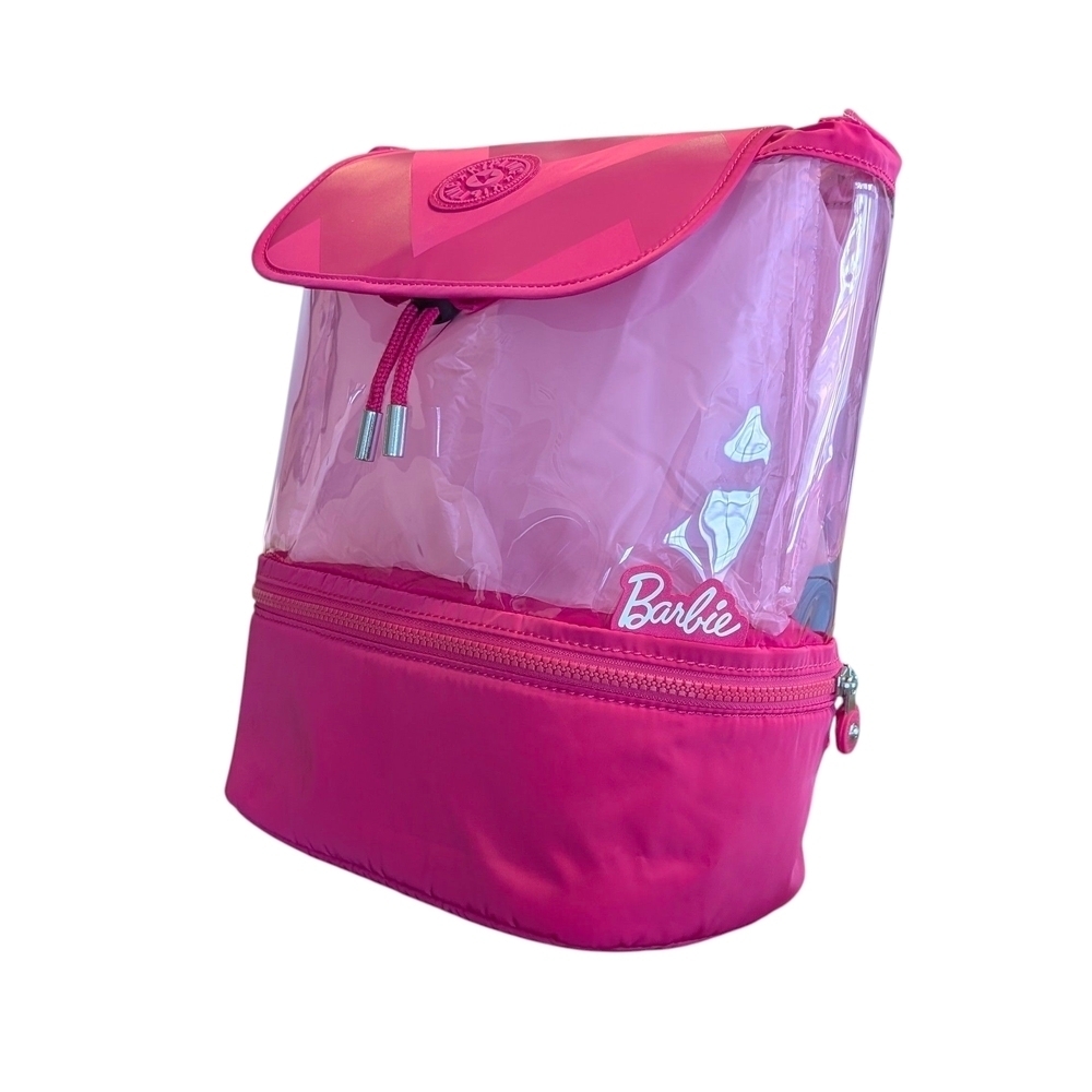Kipling x Barbie Darlee Backpack Power Pink Transparent w/ Keychain Barbiecore